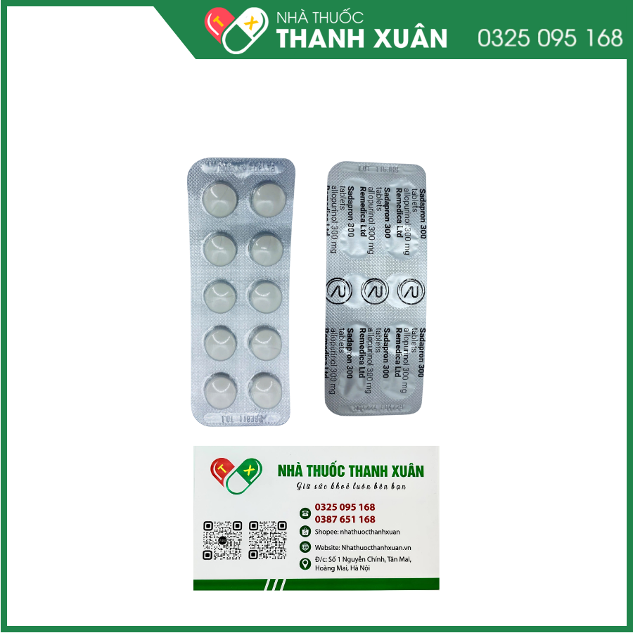 Sadapron 300 điều trị chứng tăng acid uric máu